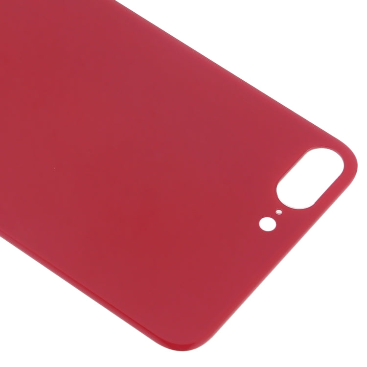 Easy Replacement Large Camera Hole Glass Back Battery Cover with Adhesive for iPhone 8 Plus (Red)