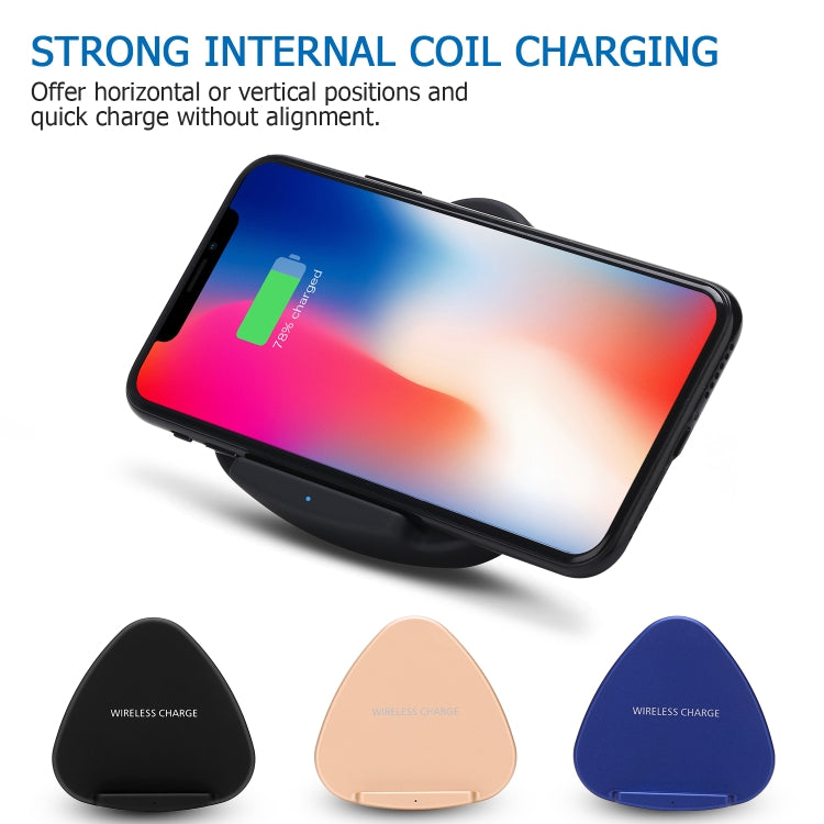QK11 10W ABS + PC Fast Charging Qi Wireless Charger Pad (Black)