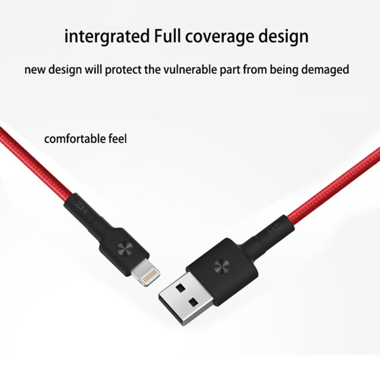 Xiaomi ZMI Original MFI trenzado 1M ZMI 8 Pin a Cable de Carga del Cable de Datos USB (Rojo)