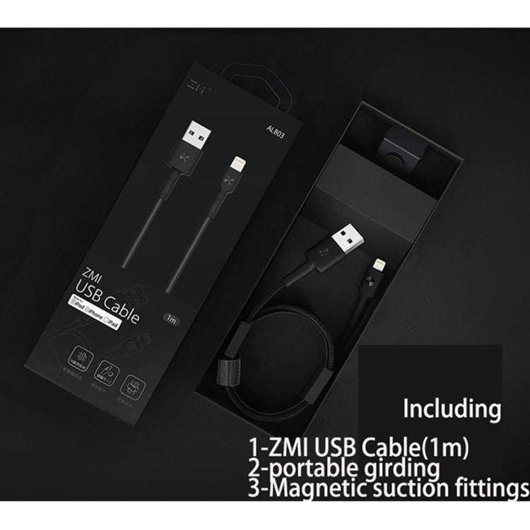 Câble de chargement Xiaomi ZMI Original MFI tressé 1M ZMI 8 broches vers USB (rouge)
