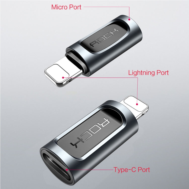Rock 2.1A Portable Audio Converter Headphone Adapter Type C to 8 Pin For iPhone X iPhone 8 and 7 iPhone 8 Plus and 7 Plus