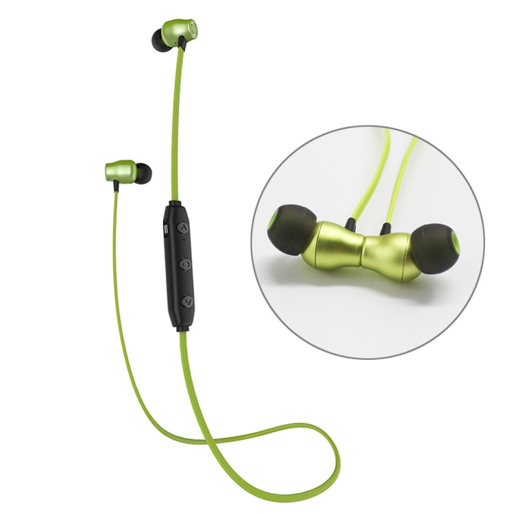 XRM-X5 Sports IPX4 Waterproof Magnetic Headphones Wireless Bluetooth V4.1 Stereo In-Ear Headphones For iPhone Samsung Huawei Xiaomi HTC and Other Smart Phones (Green)