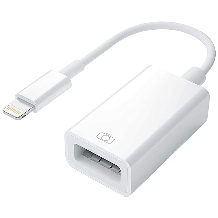 L'adaptateur de caméra 8 broches vers port USB unique prend en charge le système IOS 9.2-11 pour iPhone iPad (blanc)