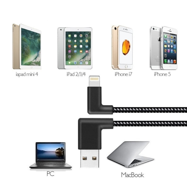 1M 2A USB vers 8 broches Nylon Weave Câble de charge de synchronisation de données pour iPhone XR / iPhone XS MAX / iPhone X et XS / iPhone 8 et 8 plus / iPhone 7 et 7 plus / iPhone 6 et 6s et 6 plus et 6s/iPad