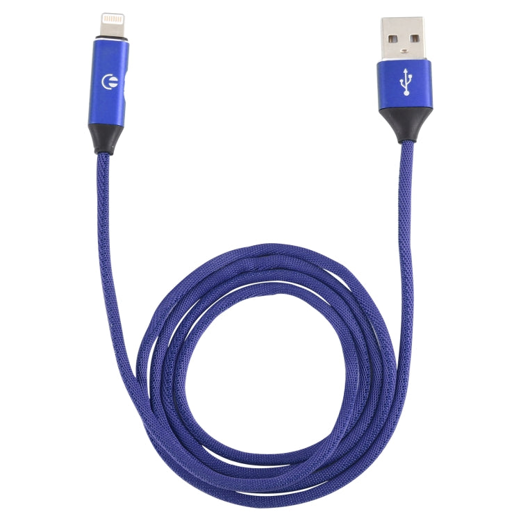 Multifunction 1m 3A 8 Pin Male and 8 Pin Female to USB Nylon Braided Data Sync Charging Audio Cable (Blue)