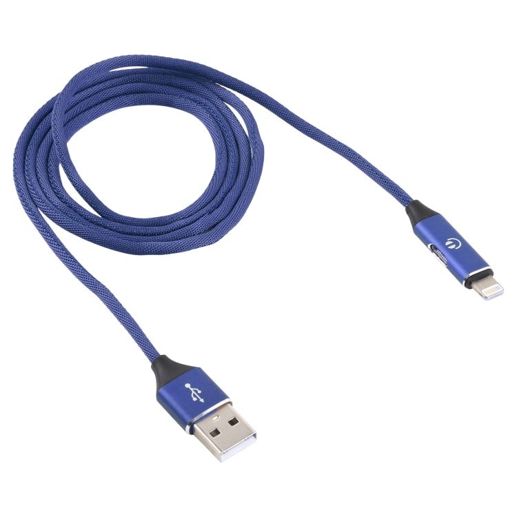 Multifonction 1m 3A 8 Broches Mâle et 8 Broches Femelle vers USB Nylon Tressé Data Sync Câble Audio de Charge (Bleu)