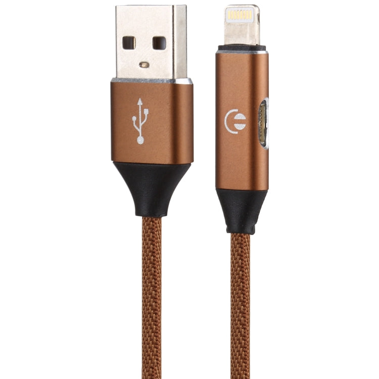 Multifunction 1m 3A 8 Pin Male and 8 Pin Female to USB Nylon Braided Data Sync Charging Audio Cable (Brown)