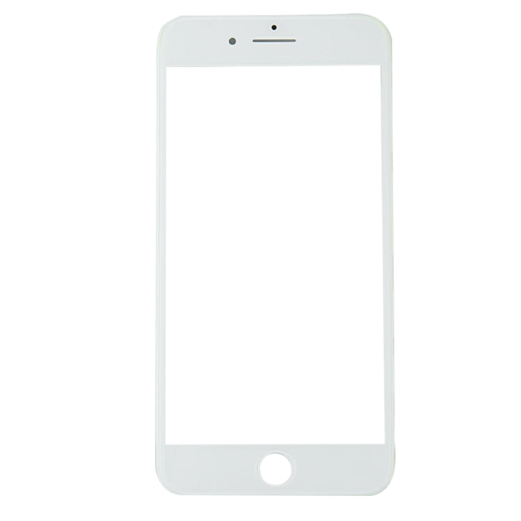 Lentille extérieure en verre de l'écran avant de l'iPhone 8 Plus avec cadre de lunette d'écran LCD avant (blanc)