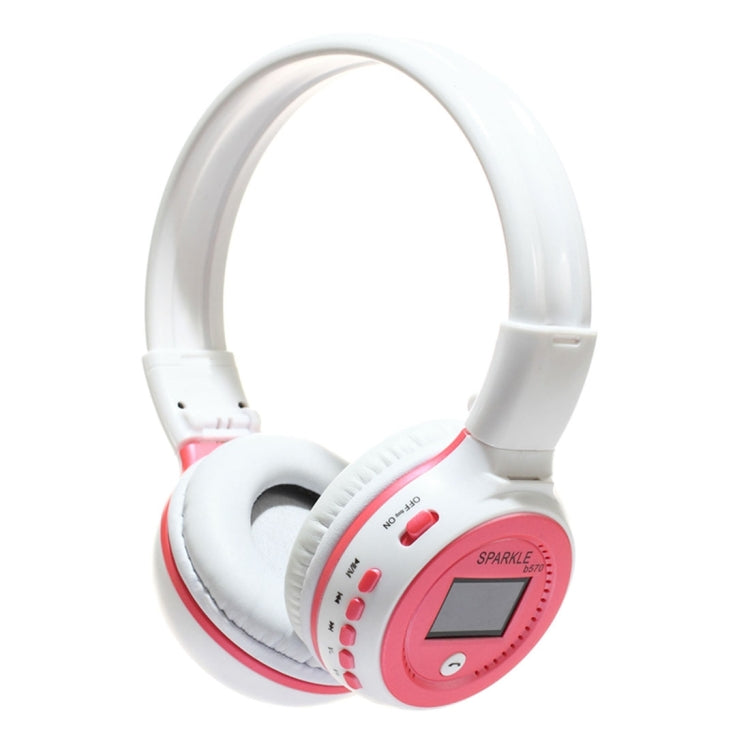 ZEALOT B570 Auriculares Stereo Inalámbricos con subwoofer Bluetooth con diseño de Pantalla LED en Color y Micrófono HD y FM Para Teléfonos Móviles tabletas y computadoras Portátiles admite Tarjeta TF de 32 GB como máximo (Rosa)
