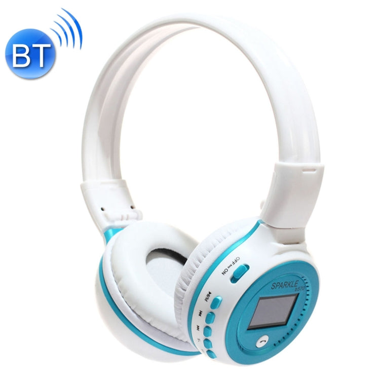 ZEALOT B570 Casque stéréo sans fil Bluetooth avec affichage couleur LED et microphone HD et FM pour téléphones portables, tablettes et ordinateurs portables Prend en charge une carte TF Max 32 Go (Bleu)