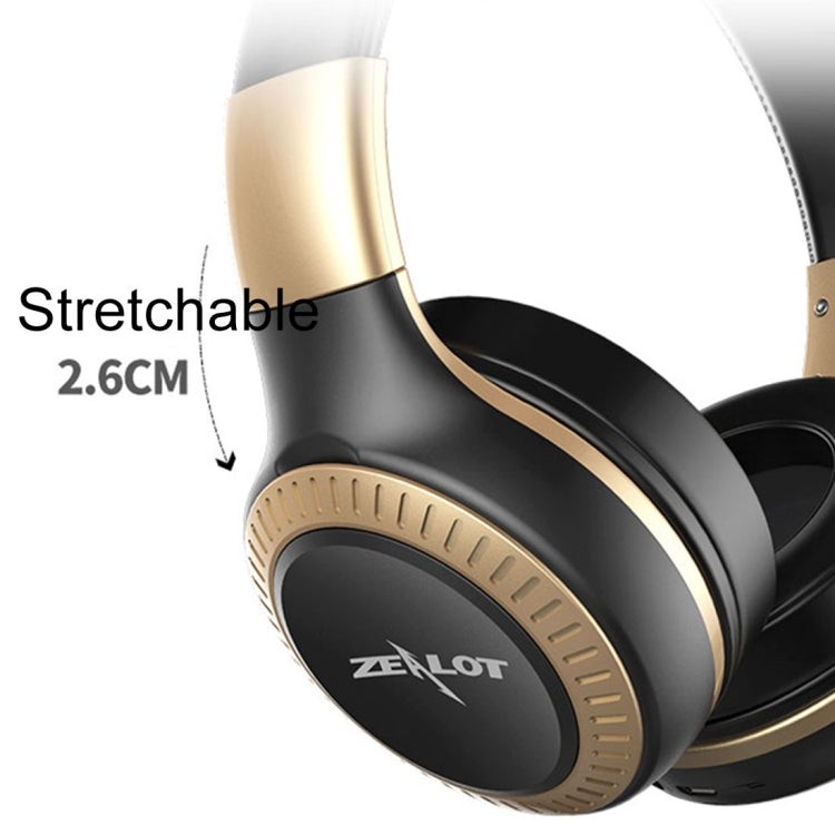 ZEALOT B20 Wireless Stereo Headphones with Bluetooth 4.0 Subwoofer with Universal 3.5mm Audio Cable and HD Mic for Mobile Phones Tablets and Laptops (Gold)