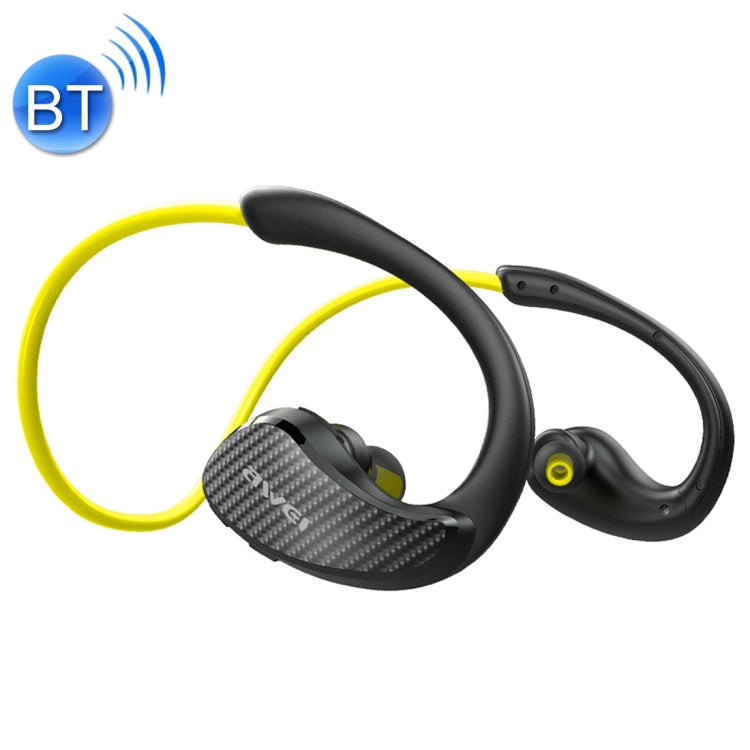 AWEI A881BL Waterproof Sports Bluetooth CSR4.1 Headphones Wireless Stereo Headset with NFC Function for iPhone Samsung Huawei Xiaomi HTC and Other Smart Phones (Yellow)