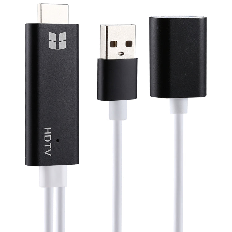 USB 3.0 Hembra HDMI HD 1080P convertidor de Video HDTV Cable Para iPhone X / iPhone 7 / iPhone 6s y 6s Plus y otros dispositivos Apple / Android (Negro)