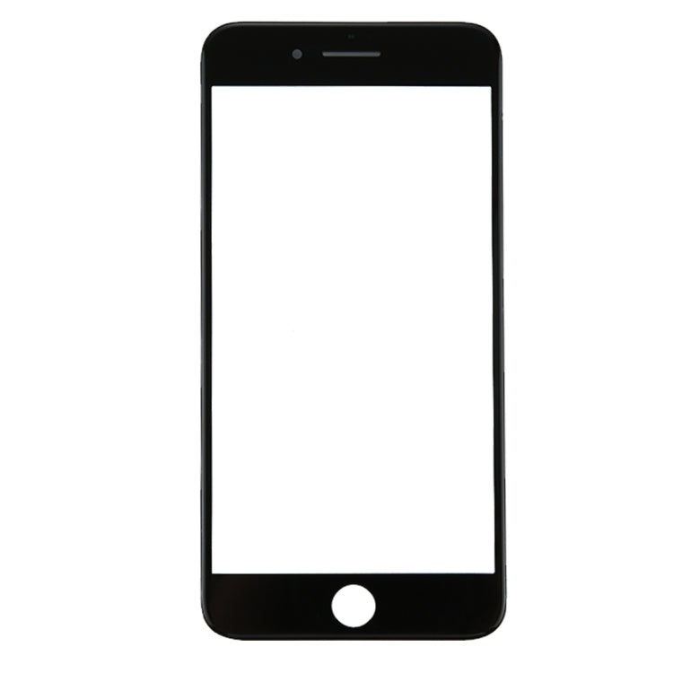 Lente de Cristal Exterior de Pantalla Frontal con Marco de Bisel de Pantalla LCD Frontal y Adhesivo OCA Transparente Para iPhone 8 Plus (Negro)