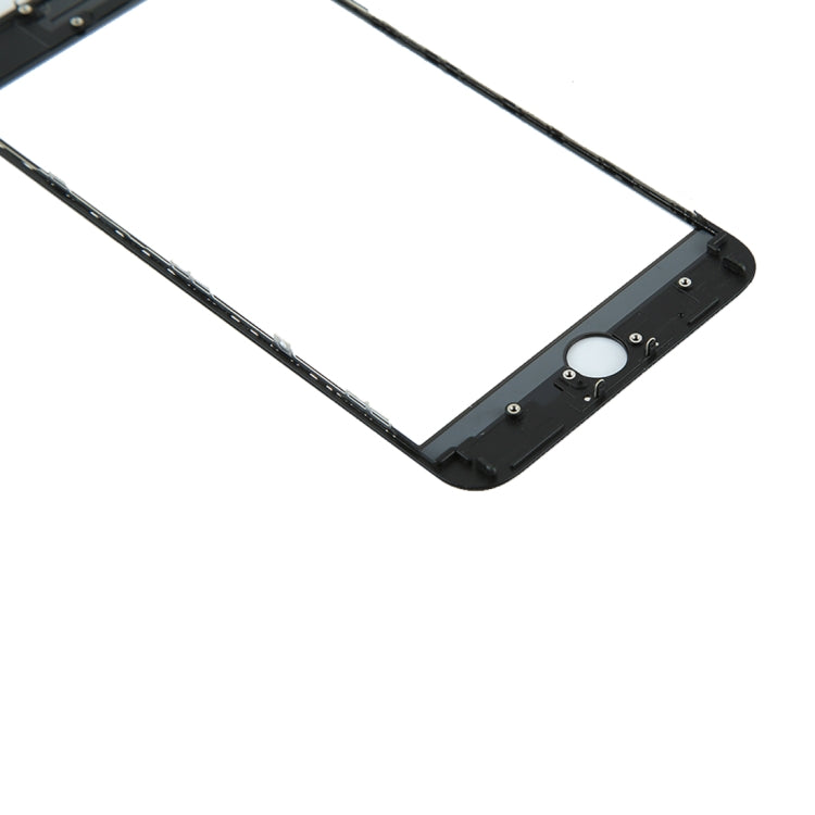 Lentille extérieure en verre d'écran avant avec cadre de lunette d'écran LCD avant et adhésif OCA transparent pour iPhone 8 Plus (noir)