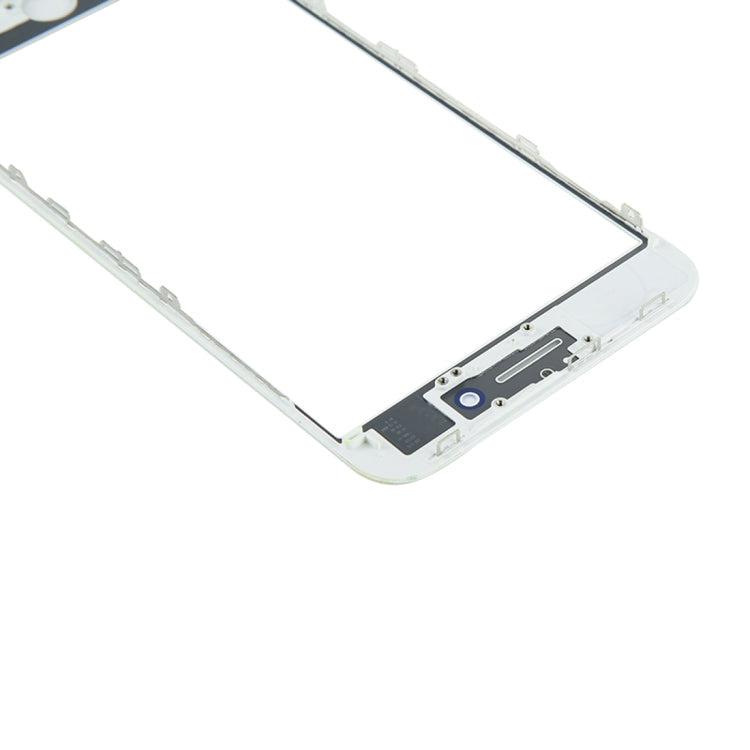 Lentille extérieure en verre d'écran avant avec cadre de lunette d'écran LCD avant et adhésif OCA transparent pour iPhone 8 Plus (Blanc)