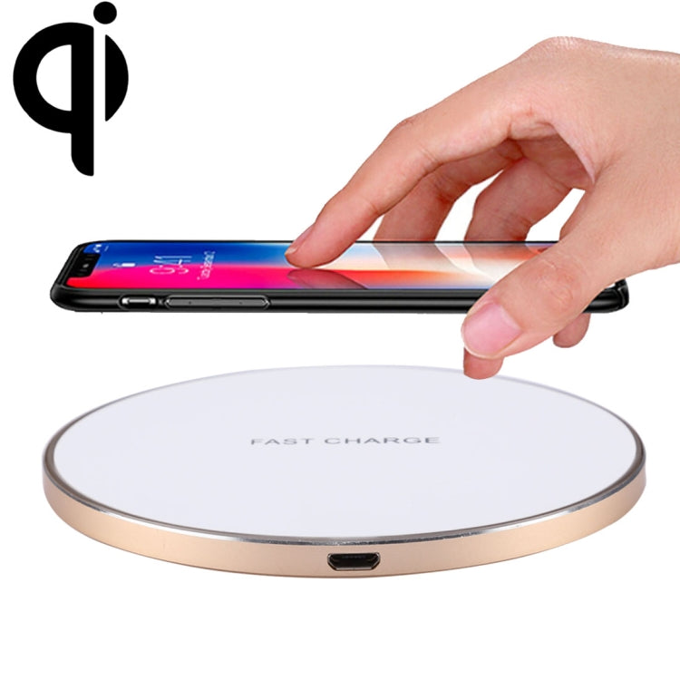 Q21 Station de recharge sans fil à charge rapide avec voyant lumineux pour iPhone Galaxy Huawei Xiaomi LG HTC et autres smartphones QI Standard (Or)