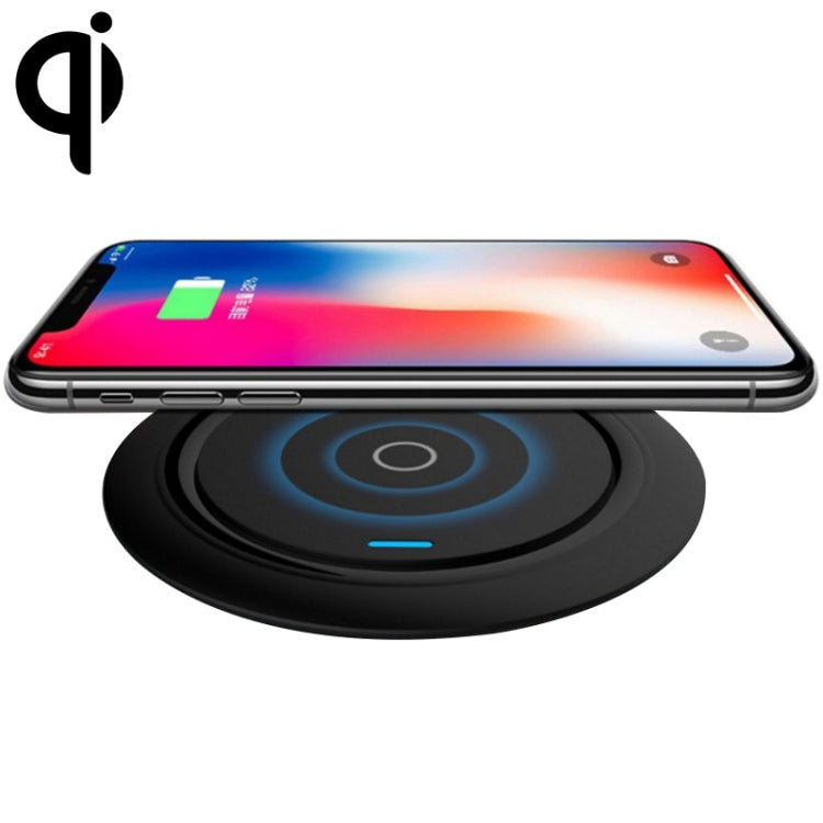 Q18 Quick Charge Qi Station de charge sans fil avec voyant lumineux pour iPhone Galaxy Huawei Xiaomi LG HTC et autres smartphones QI Standard (Noir)