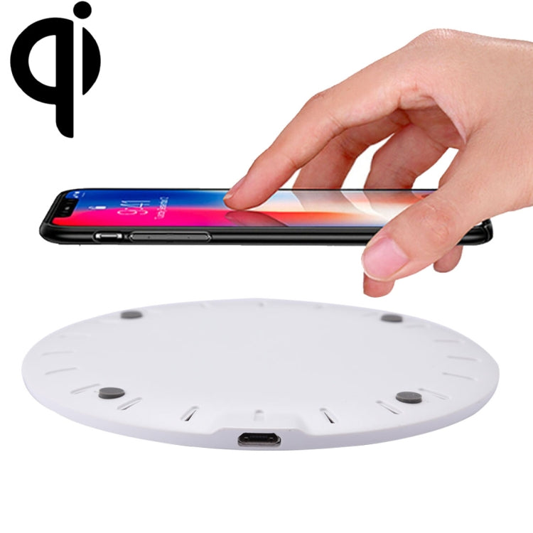 Station de recharge sans fil Qi à charge rapide 5 V 2 A avec câble micro USB pour iPhone Galaxy Huawei Xiaomi LG HTC et autres smartphones standard QI (Blanc)