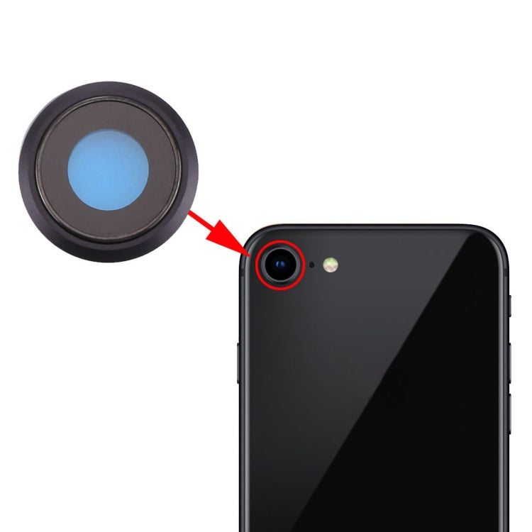 Anneau d'objectif de caméra arrière pour iPhone 8 (noir)