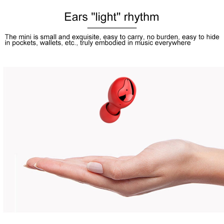 Xi9 Wireless Sports Charging Bin In-ear 5.0 Mini Écouteur Bluetooth (Noir Rouge)