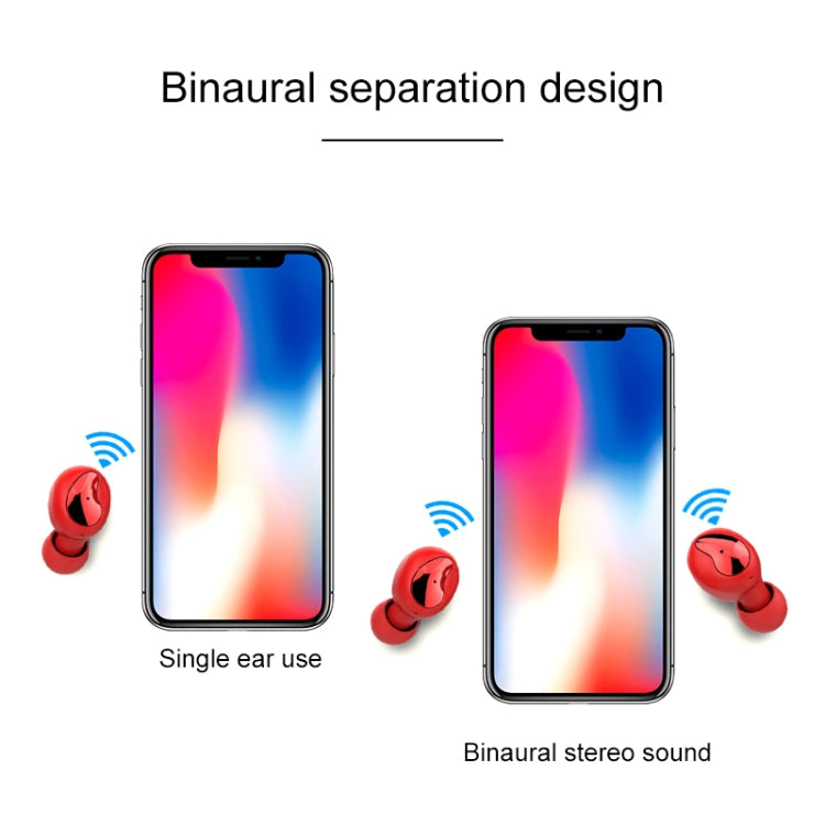 Xi9 Wireless Sports Charging Bin In-ear 5.0 Mini Écouteur Bluetooth (Noir Rouge)