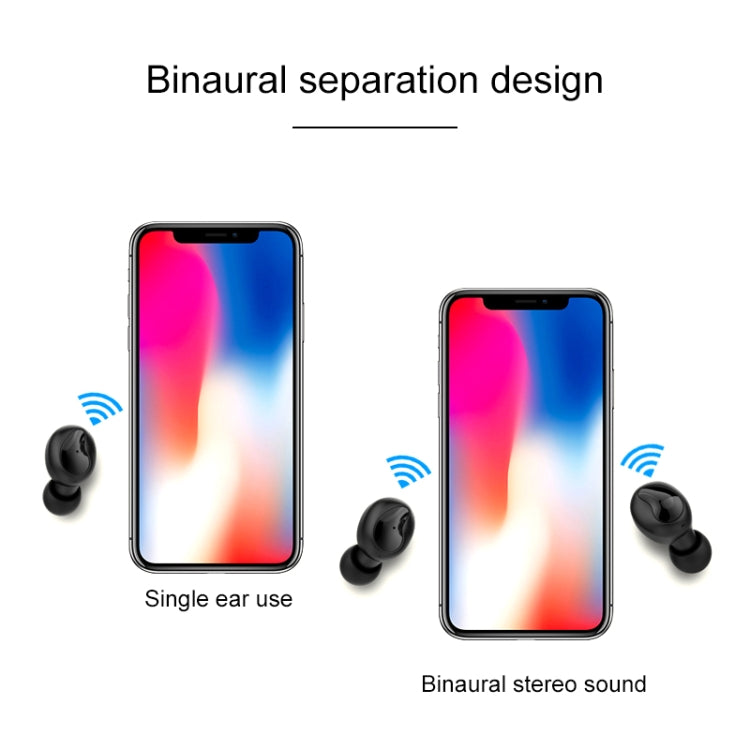 Xi9 Wireless Sports Charging Bin In-ear 5.0 Mini Écouteur Bluetooth (Noir)