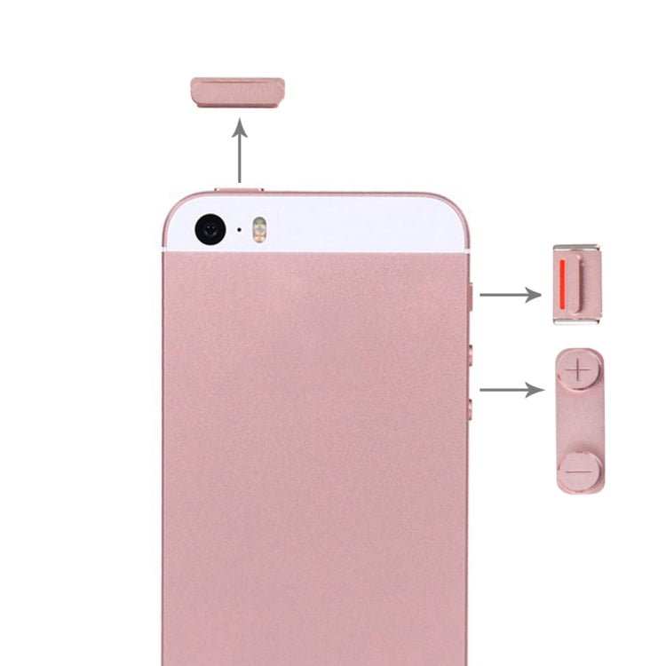 Botones Laterales + Bandeja de Tarjeta SIM Para iPhone SE (Oro Rosa)