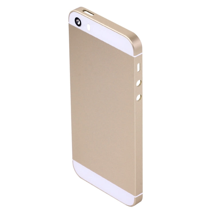 5 in 1 For iPhone SE Original (Battery Cover + Card Tray + Volume Control Key + Power Button + Mute Switch Vibrator Key) Full Assembly Case (Gold)