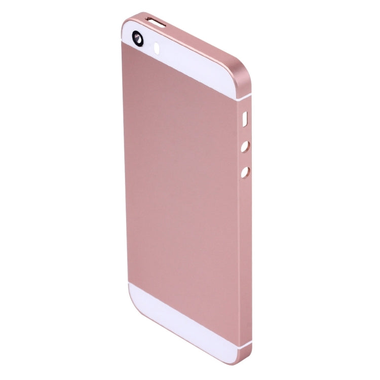 5 in 1 For iPhone SE Original (Battery Cover + Card Tray + Volume Control Key + Power Button + Mute Switch Vibrator Key) Full Assembly Housing Cover (Rose Gold)