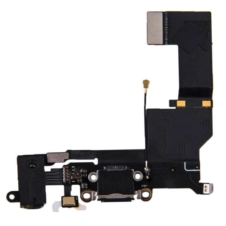 Port de charge d'origine + câble audio flexible pour iPhone SE (noir)