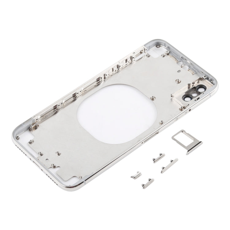 Transparent Back Cover with Camera Lens and SIM Card Tray and Side Keys for iPhone X (White)