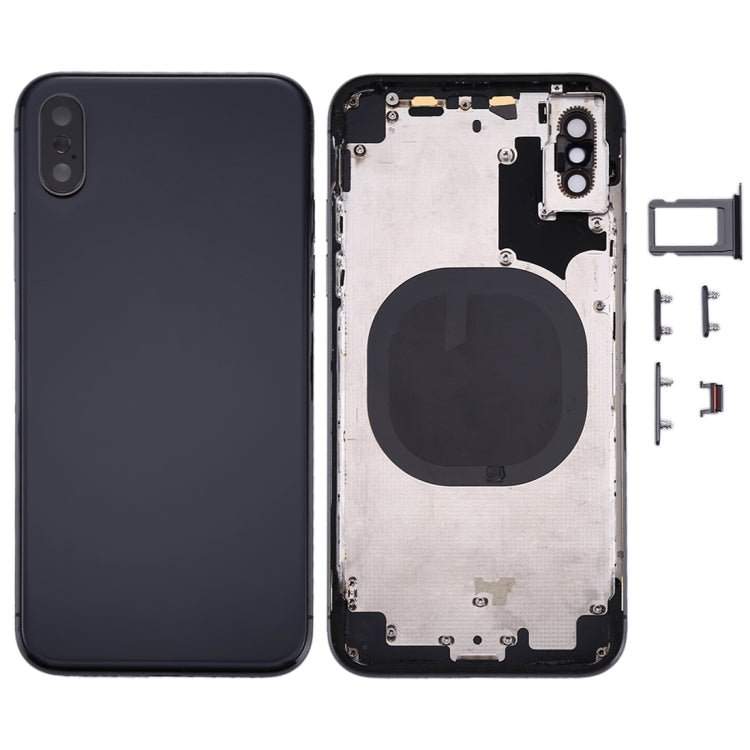 Back Cover with SIM Card Tray and Side Keys for iPhone X (Black)