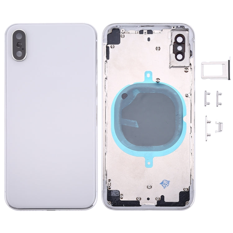 Back Housing Cover with SIM Card Tray and Side Keys for iPhone X (Silver)