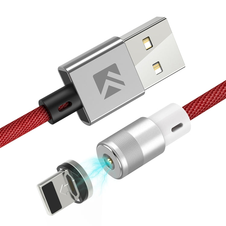 FLOVEME 1m 2A Output 360 Degree Casual USB to 8 Pin Magnetic Charging Cable Built-in Blue LED Indicator (Red)