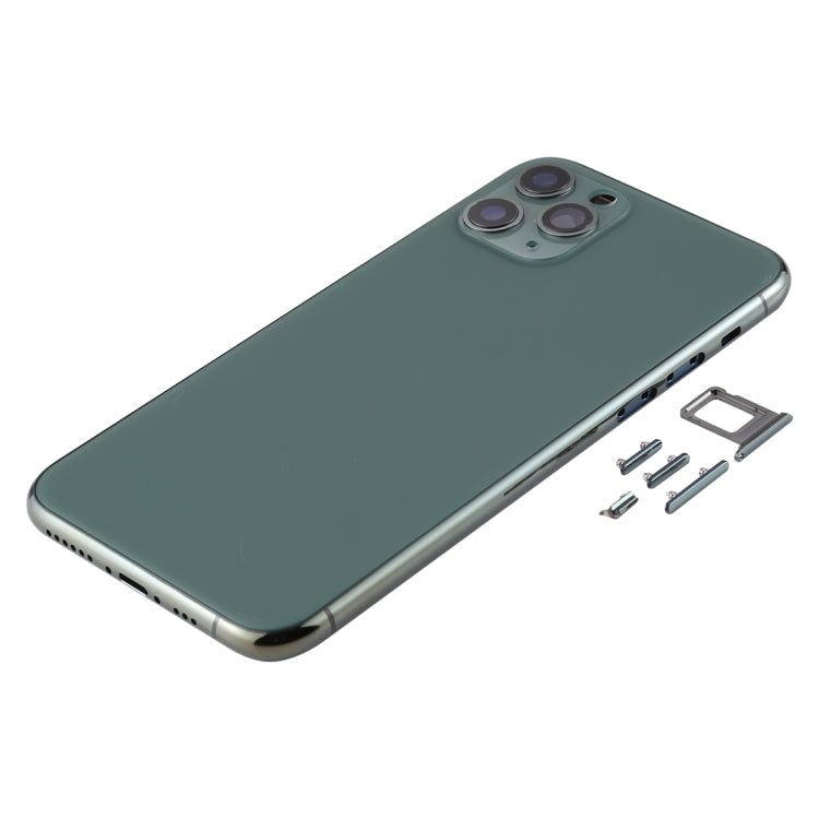 Coque arrière avec plateau pour carte SIM et touches latérales et objectif de l'appareil photo pour iPhone 11 Pro (Vert)