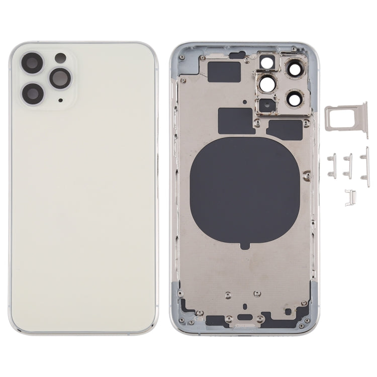 Coque arrière avec plateau de carte SIM, touches latérales et objectif de l'appareil photo pour iPhone 11 Pro (Argent)