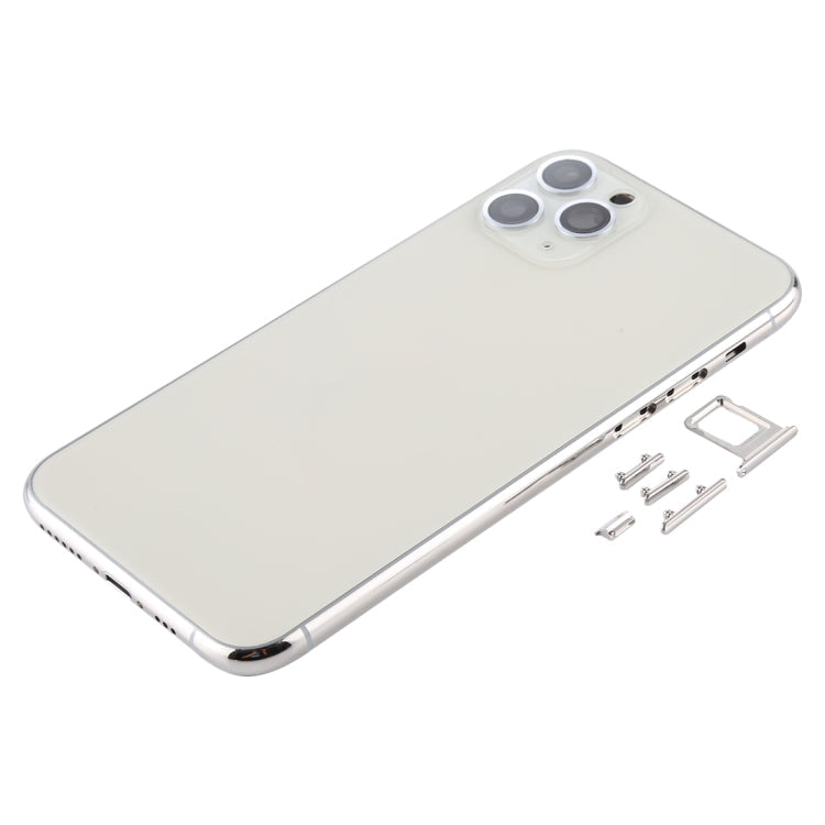 Back Housing Cover with SIM Card Tray Side Keys and Camera Lens for iPhone 11 Pro (Silver)
