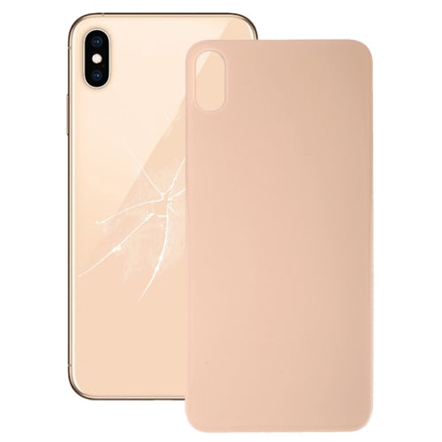 Easy Replacement Large Camera Hole Glass Back Battery Cover with Adhesive for iPhone XS Max (Gold)