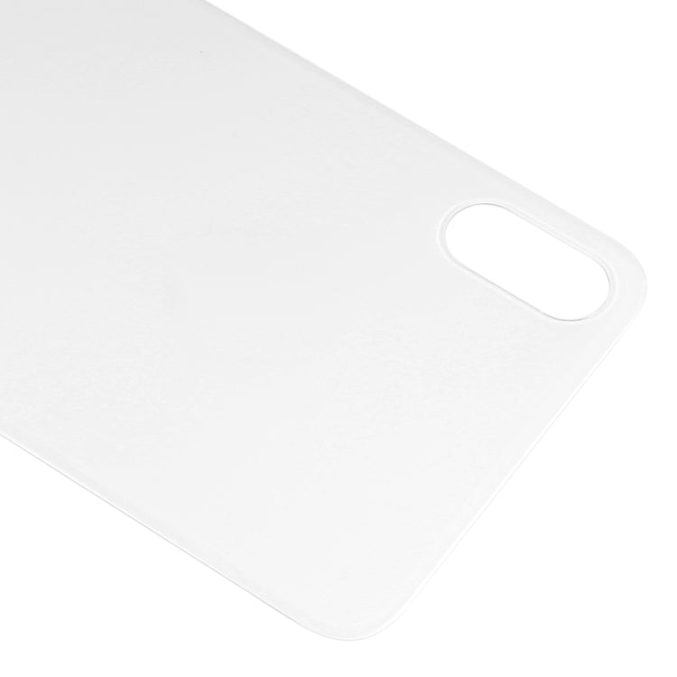 Couvercle de batterie arrière en verre avec grand trou de caméra de remplacement facile avec adhésif pour iPhone XS Max (Blanc)