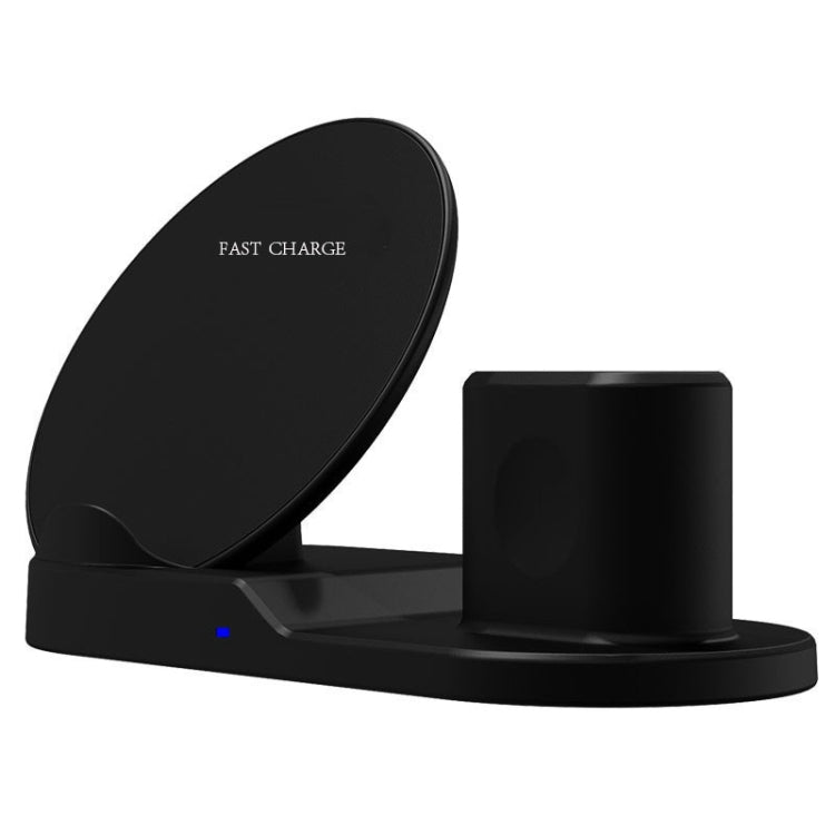 N30 3 in 1 Fast Wireless Charger Stand for Qi Standard Smartphones iWatch and AirPods (Black)