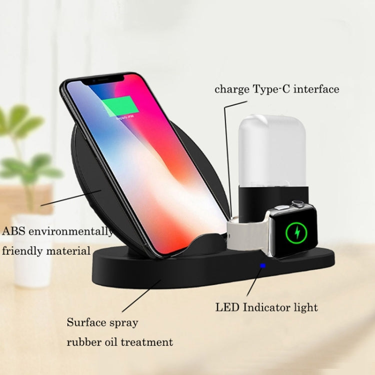 N30 3 in 1 Fast Wireless Charger Stand for Qi Standard Smartphones iWatch and AirPods (Black)