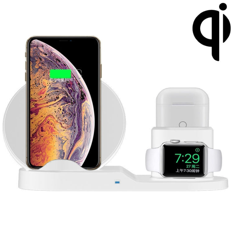 N30 3 in 1 Fast Wireless Charger Stand for Qi Standard Smartphones iWatch and AirPods (White)
