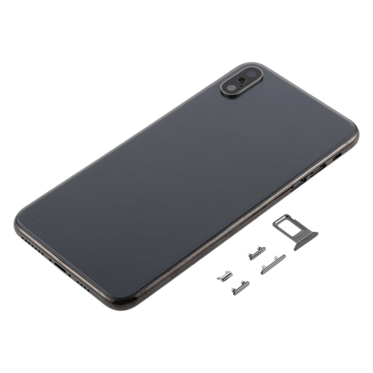 Back Housing with Camera Lens SIM Card Tray and Side Keys for iPhone XS Max (Black)