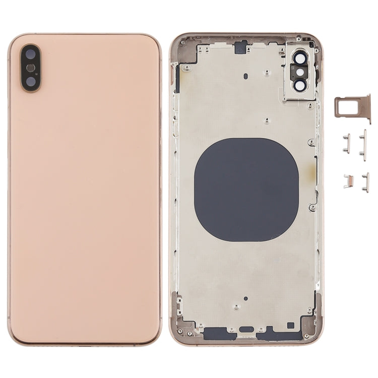 Back Cover with Camera Lens and SIM Card Tray and Side Keys for iPhone XS Max (Gold)