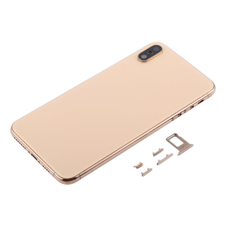 Back Cover with Camera Lens and SIM Card Tray and Side Keys for iPhone XS Max (Gold)