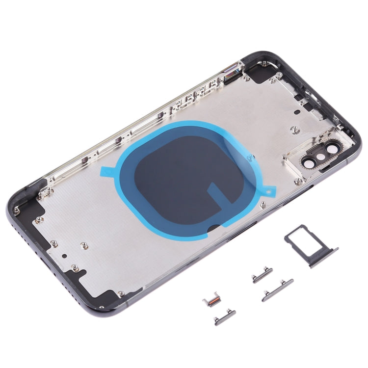 Boîtier arrière avec plateau de carte SIM pour objectif d'appareil photo et touches latérales pour iPhone XS Max (rouge)