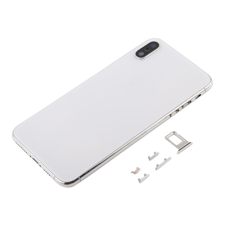 Back Housing with Camera Lens SIM Card Tray and Side Keys for iPhone XS Max (White)