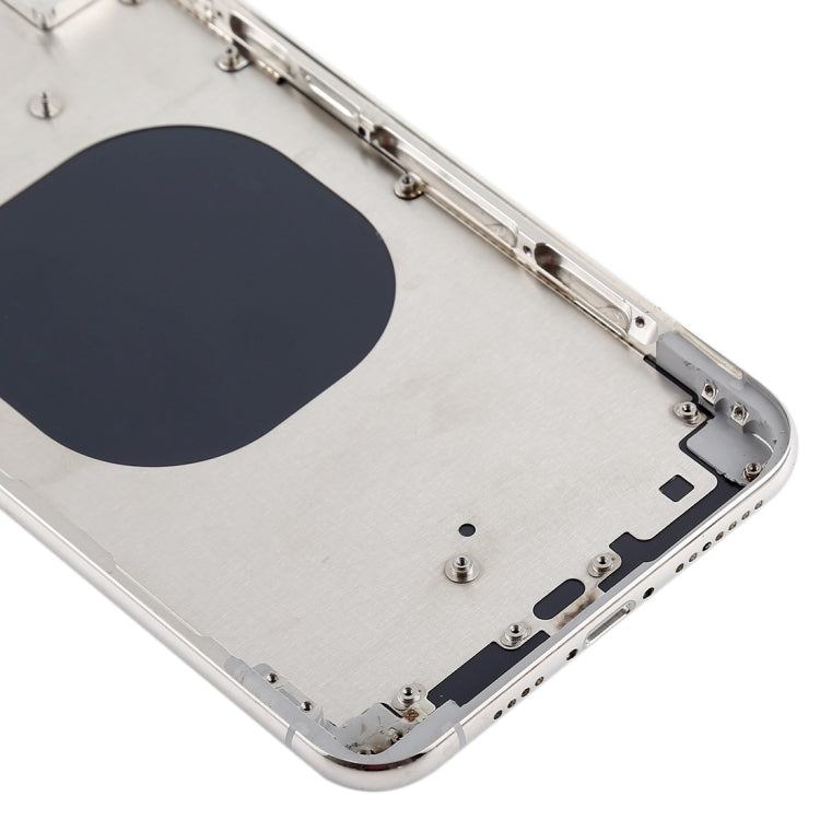 Boîtier arrière avec plateau de carte SIM pour objectif d'appareil photo et touches latérales pour iPhone XS Max (Blanc)