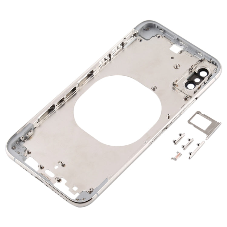 Transparent Back Cover with Camera Lens SIM Card Tray and Side Keys for iPhone XS Max (White)